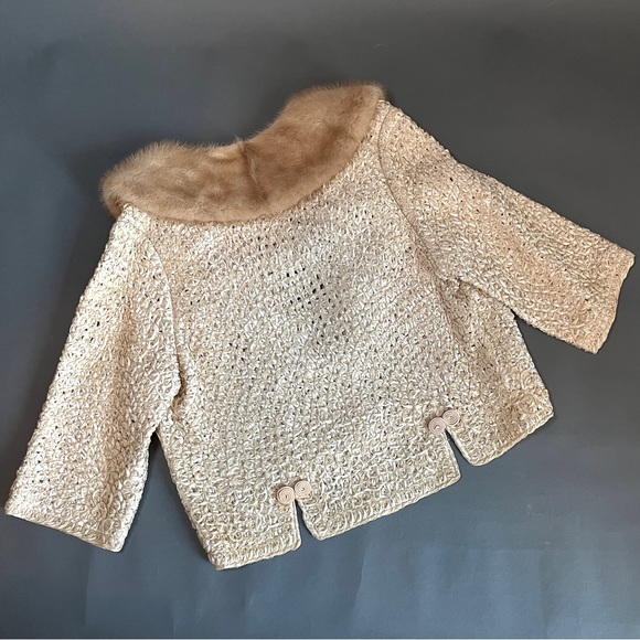 ANTIQUE Vintage genuine mink jacket bolero - Picture 5 of 10